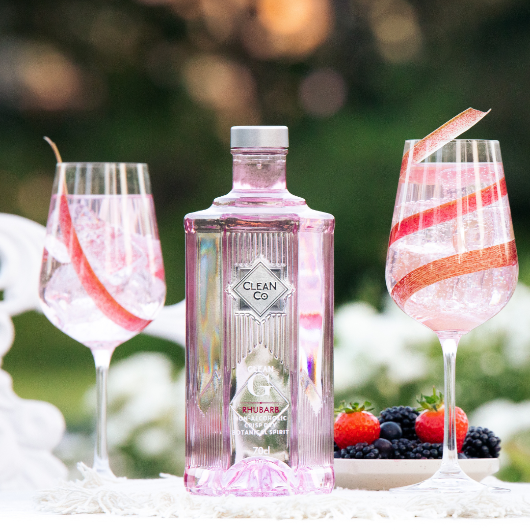 Clean G Rhubarb NonAlcoholic Pink Gin Alternative CleanCo UK